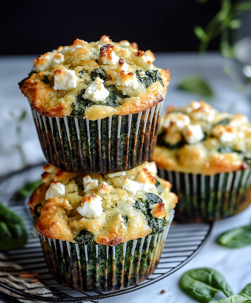 Spinat Feta Muffins Käse Crunch