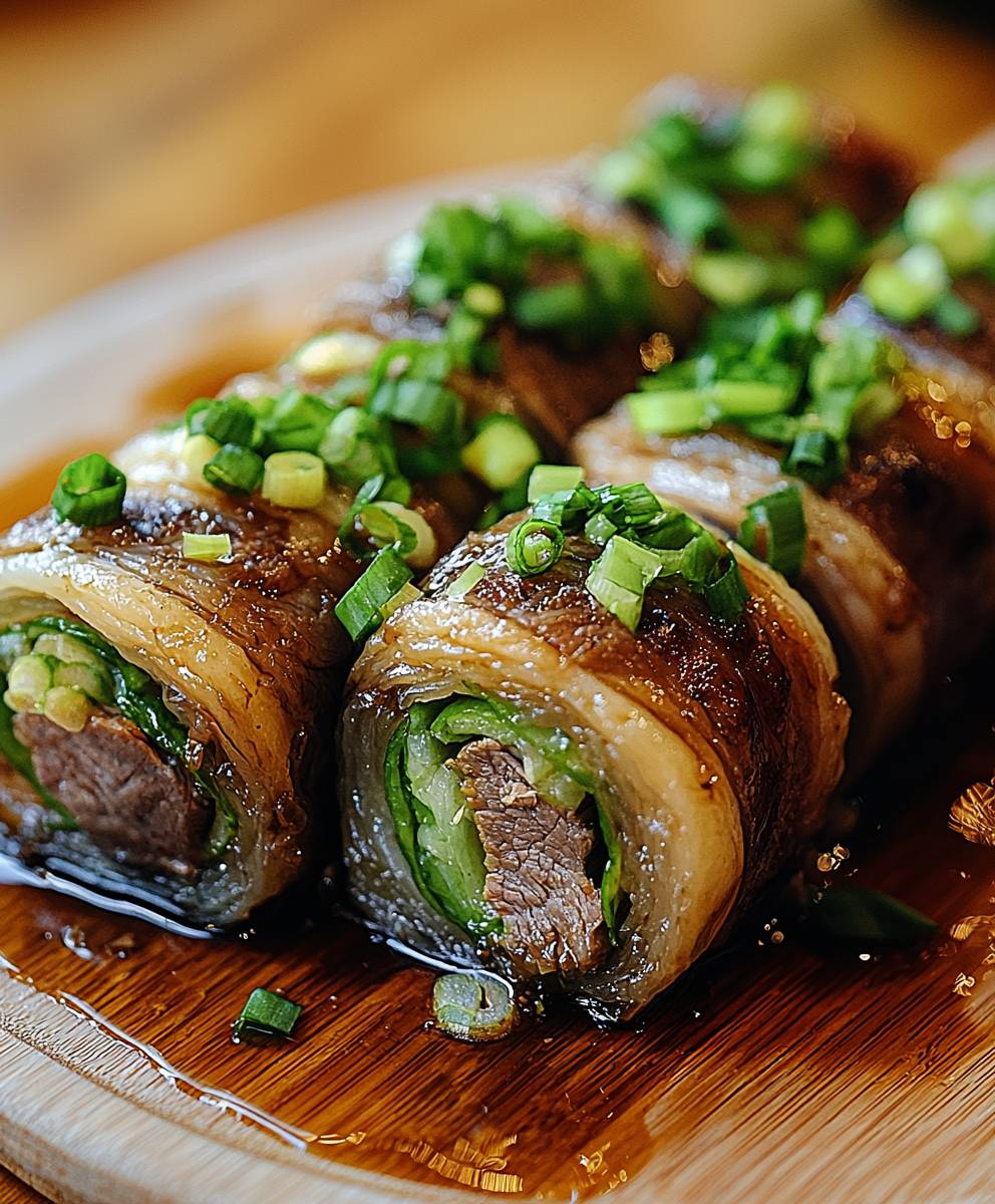 Taiwanische Rindfleisch Röllchen
