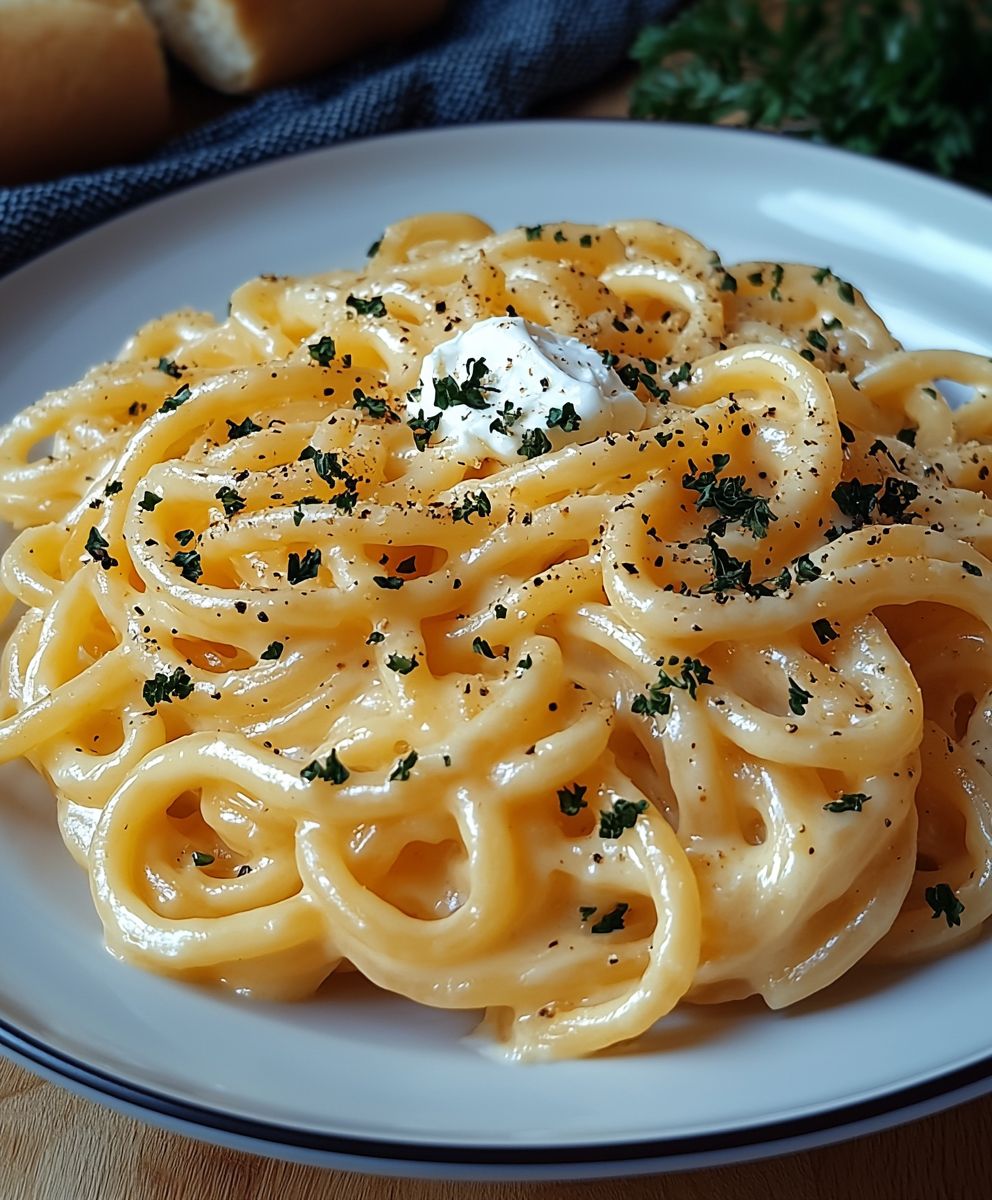 Nudeln mit Crème Fraîche