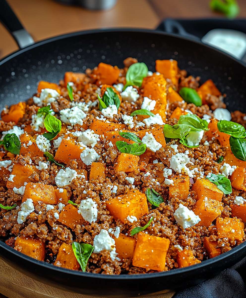 Süßkartoffel Hackfleisch Pfanne