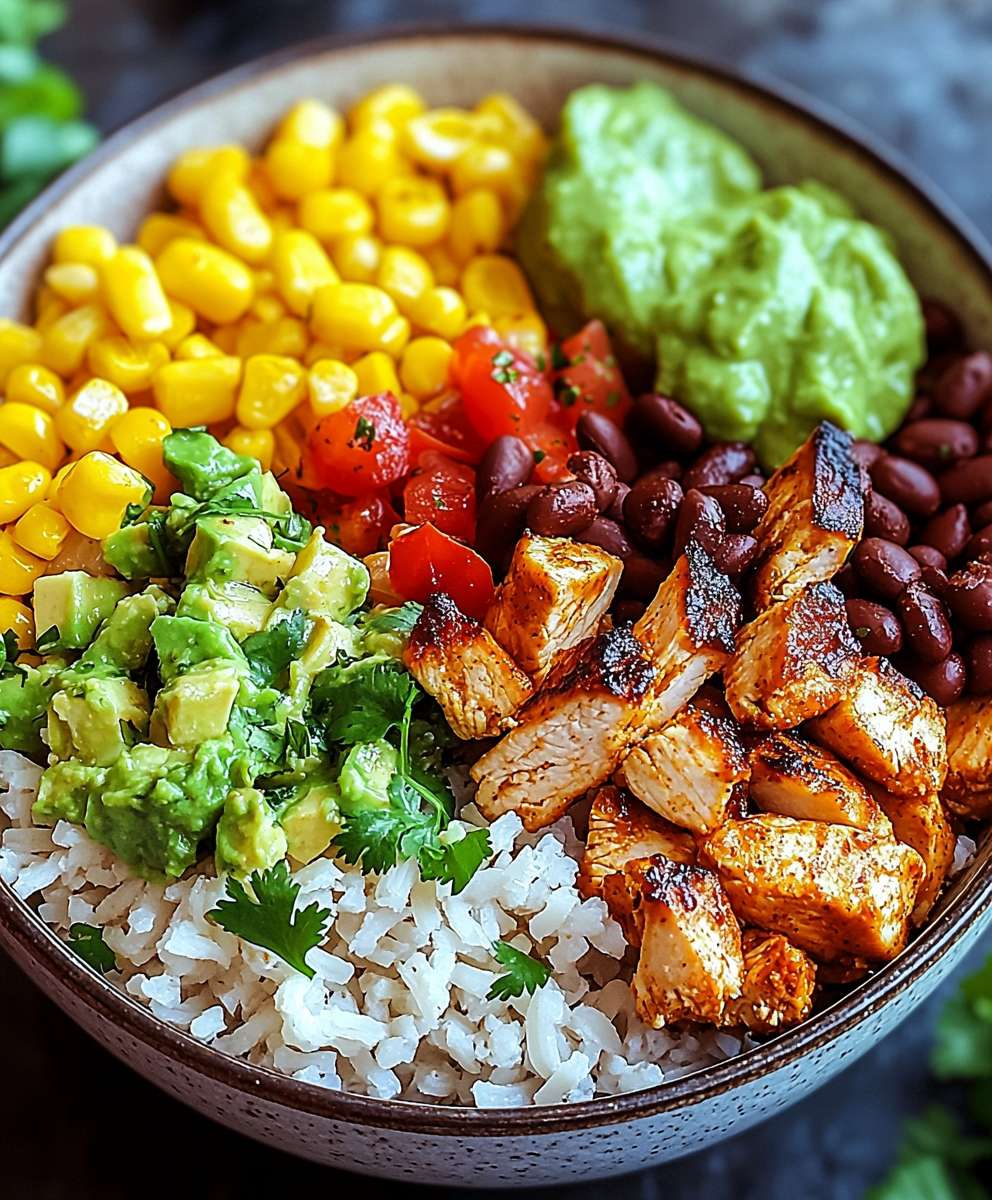 Fajita Huhn Burrito Schüssel