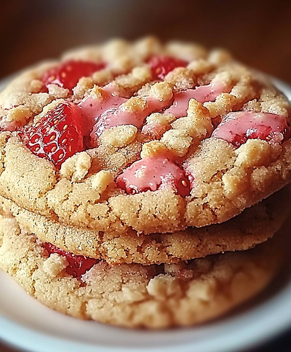 Erdbeer Crunch Kekse backen