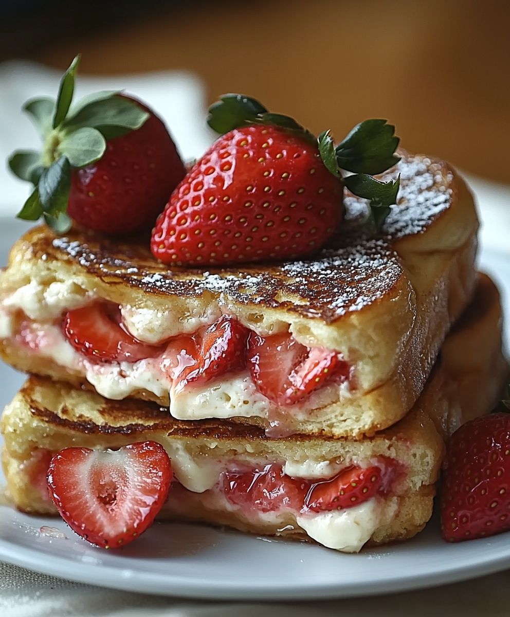 Erdbeer Käsekuchen French Toast