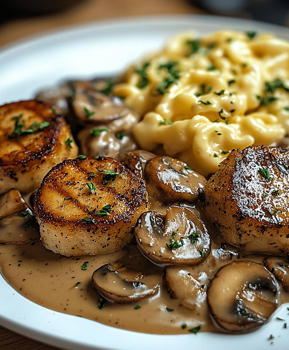 Medaillons Champignon Rahmsoße Spätzle
