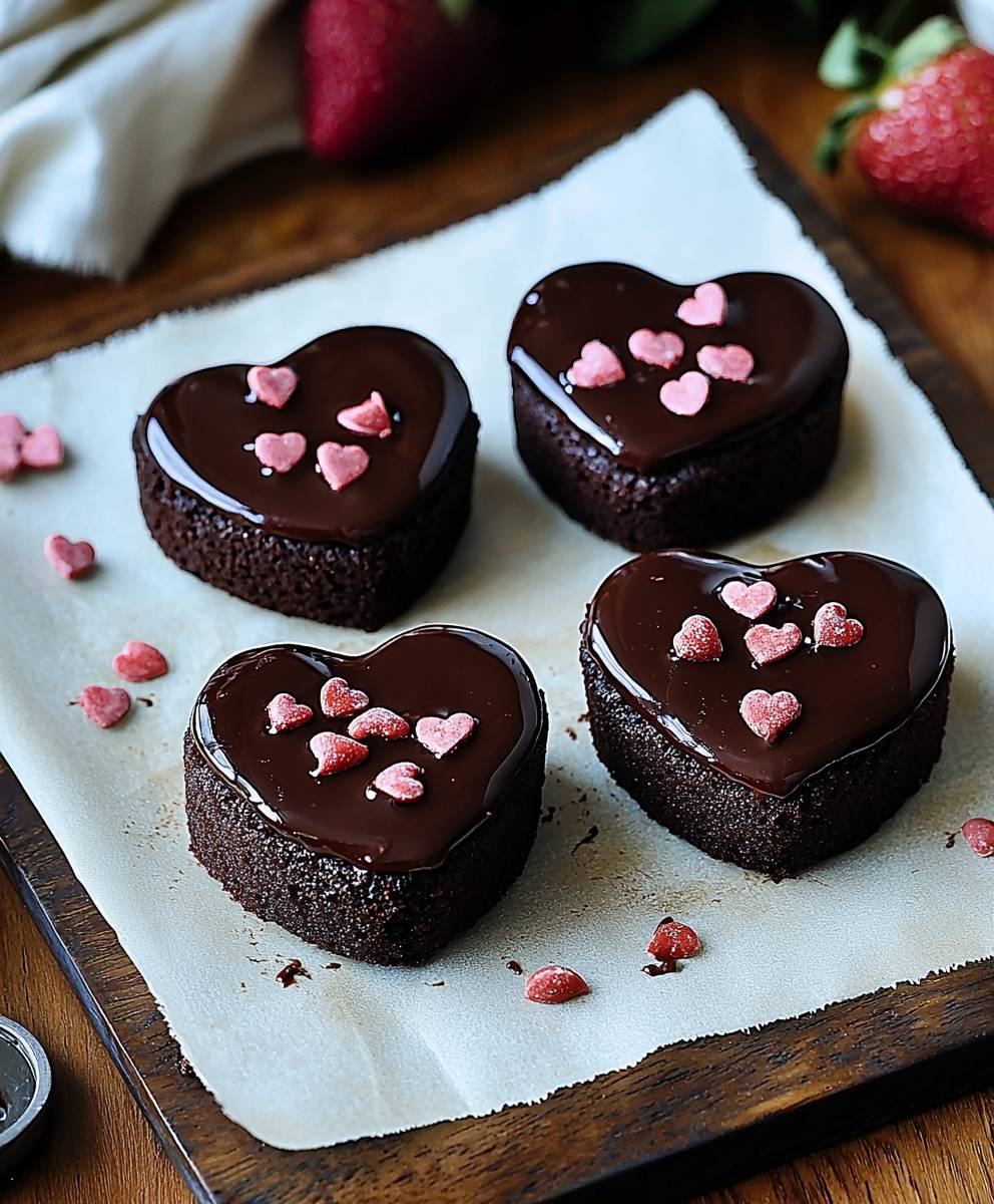 Schokolade Brownie Herzen