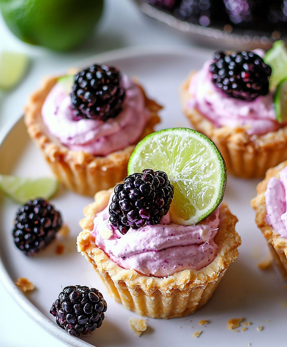 Mini-Key-Lime-Pies mit Brombeeren