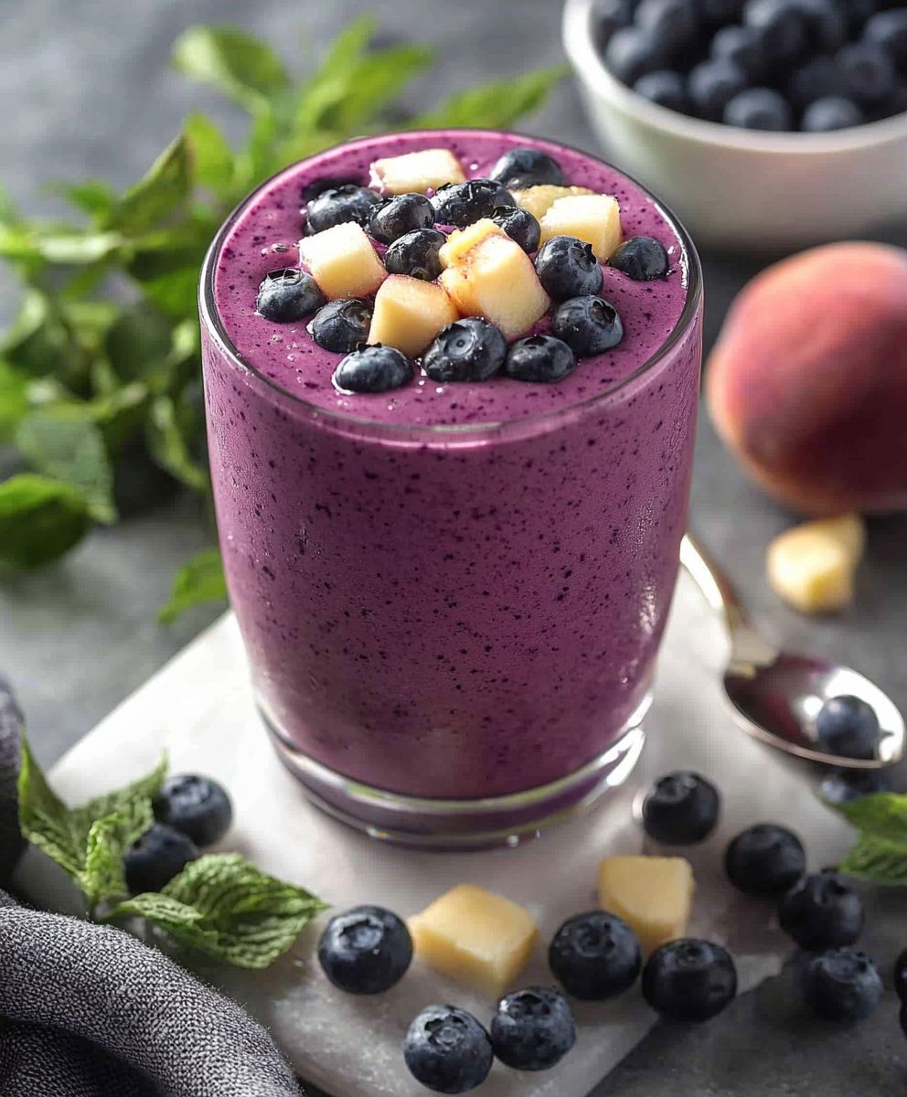 Blaubeer Ingwer Pfirsich Smoothie