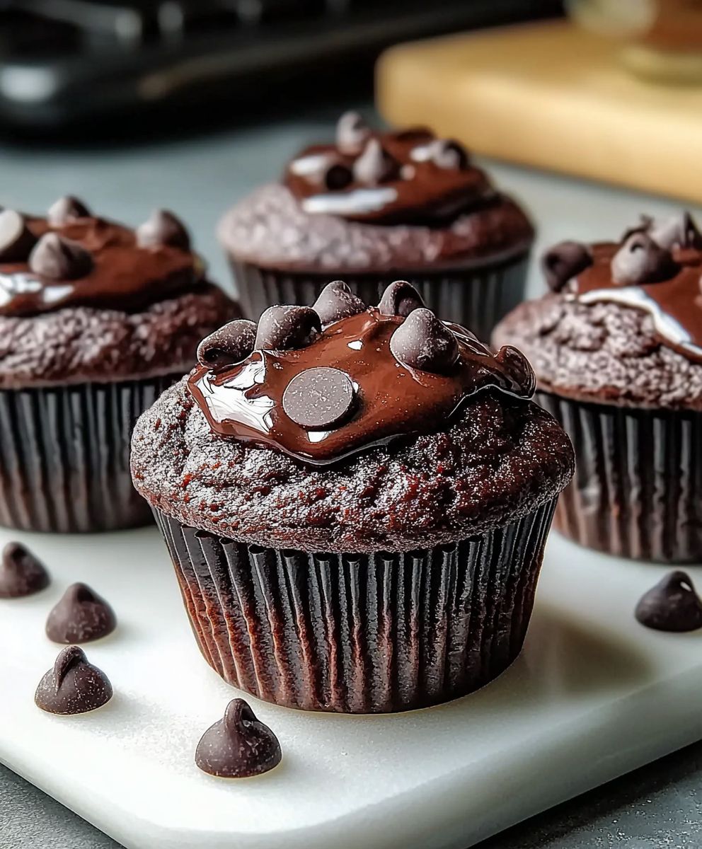 Doppelte Schokoladenmuffins backen