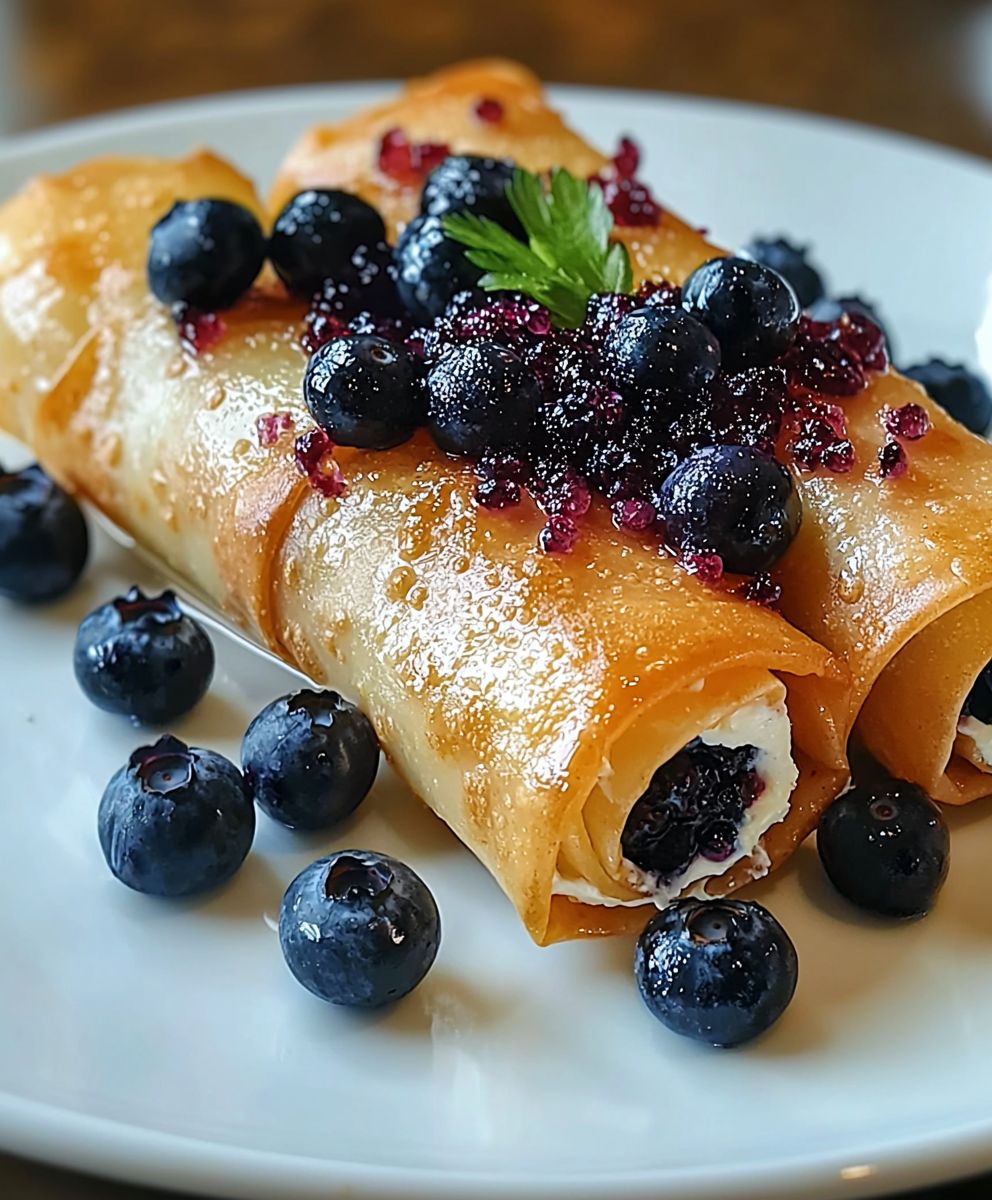 Blaubeeren Frischkäse Frühlingsrollen