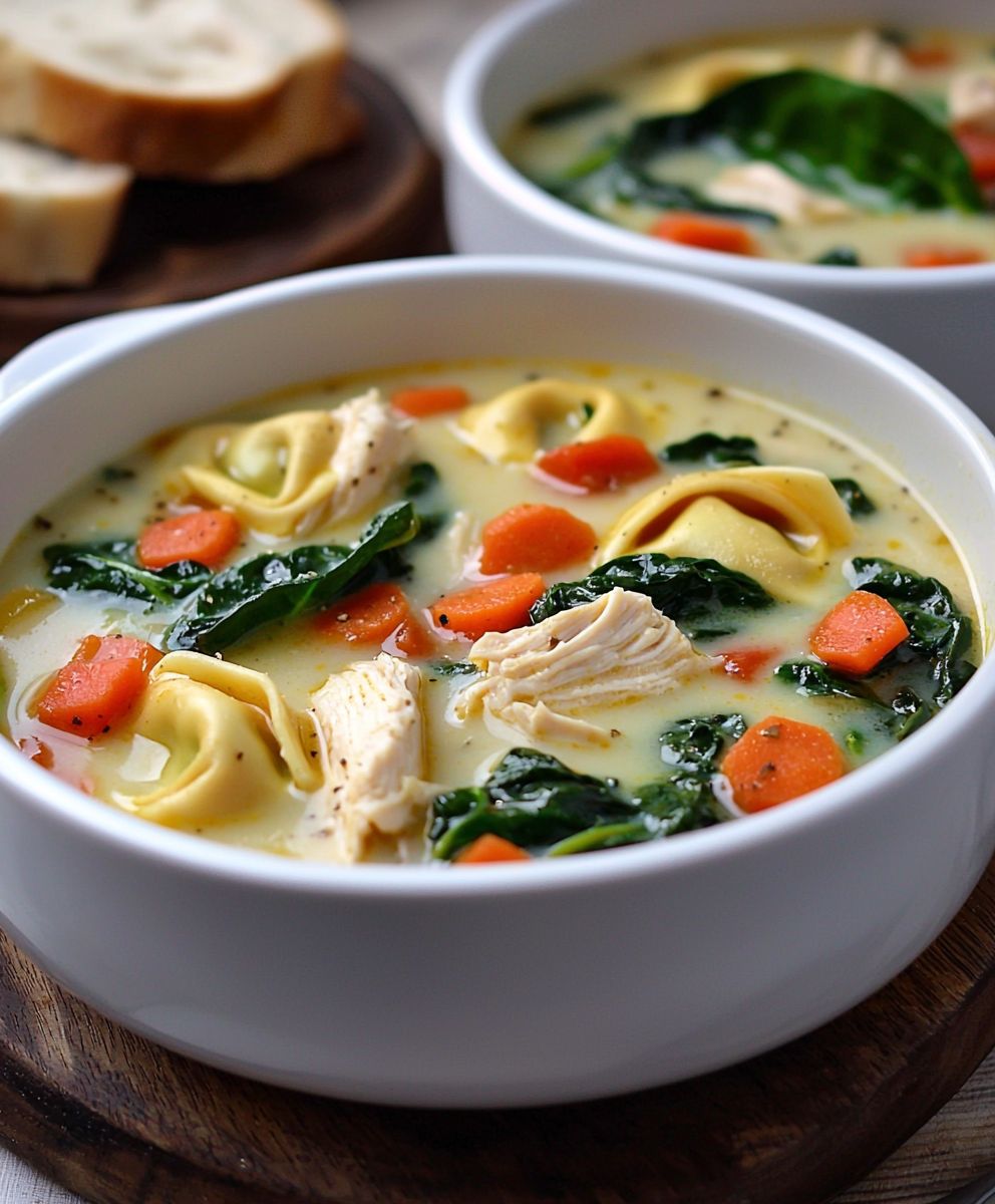 Hühner Spinat Tortellini Suppe