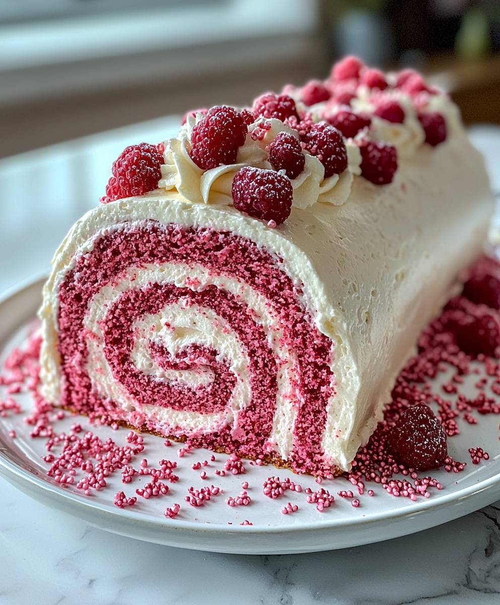 Rosa Samt Rollkuchen