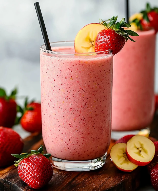 Erdbeer Bananen Apfel Smoothie