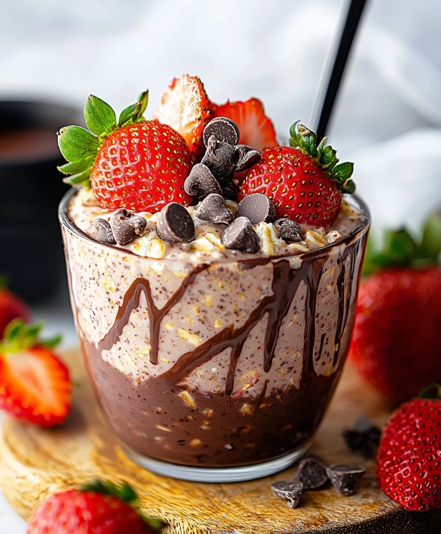 Schokoladen Erdbeer Overnight Oats