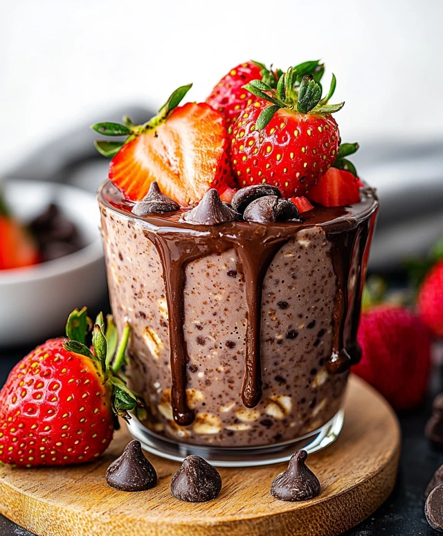 Schokoladen Erdbeer Overnight Oats