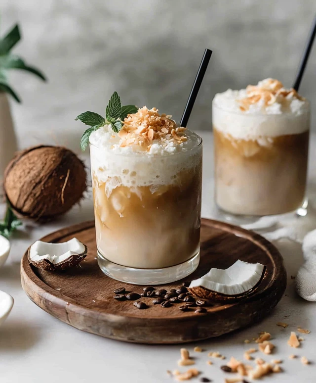 Vietnamesischer Eiskaffee Kokosnuss