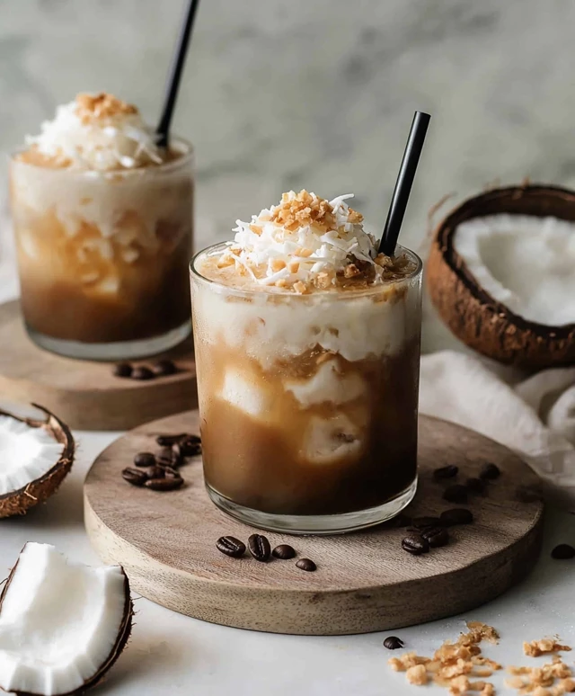 Vietnamesischer Eiskaffee Kokosnuss