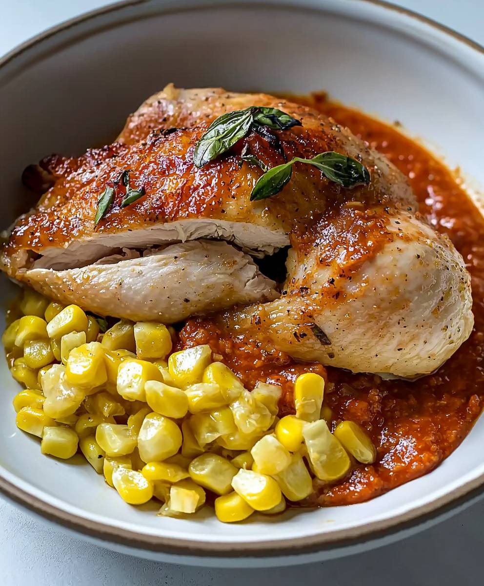 Gebratenes Hähnchen mit Romesco