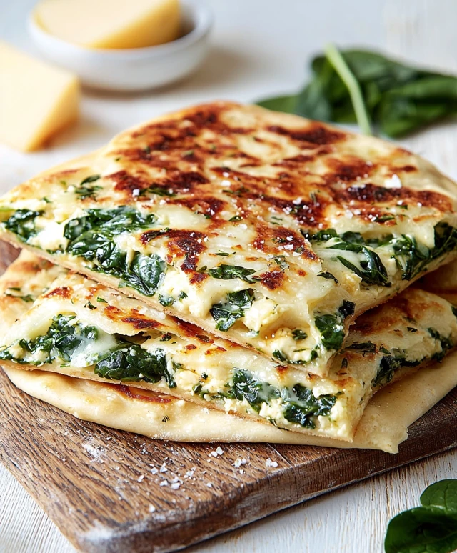 Fladenbrot mit Spinat und Käse