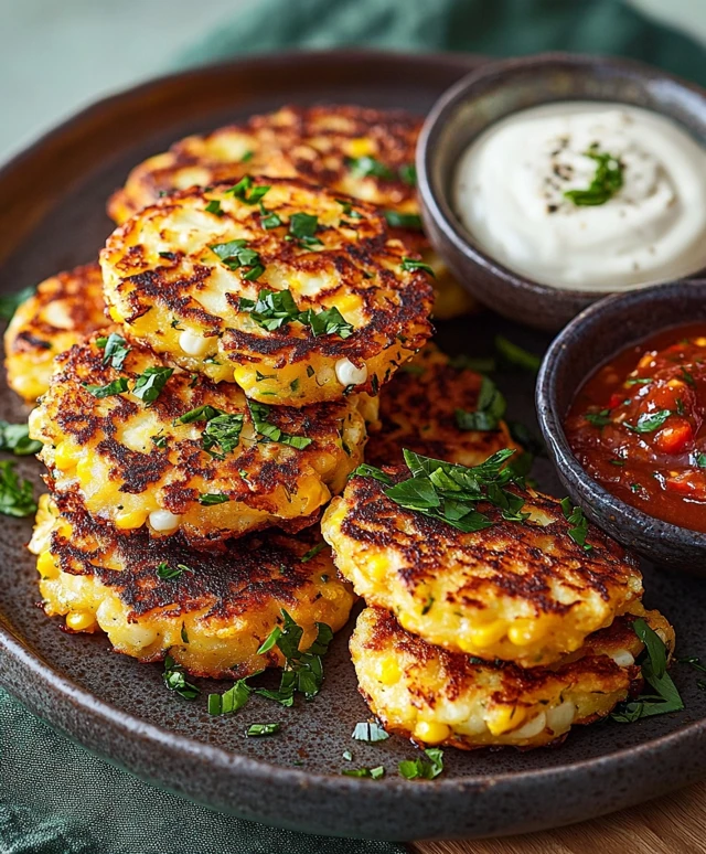 Süßer Mais Haloumi Krapfen