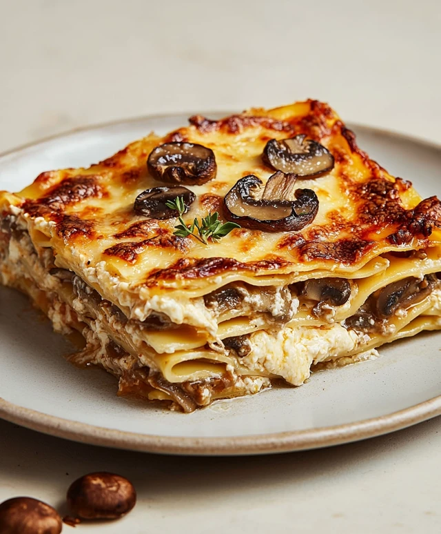 Cremige Pilzlasagne