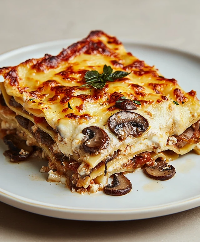 Cremige Pilzlasagne