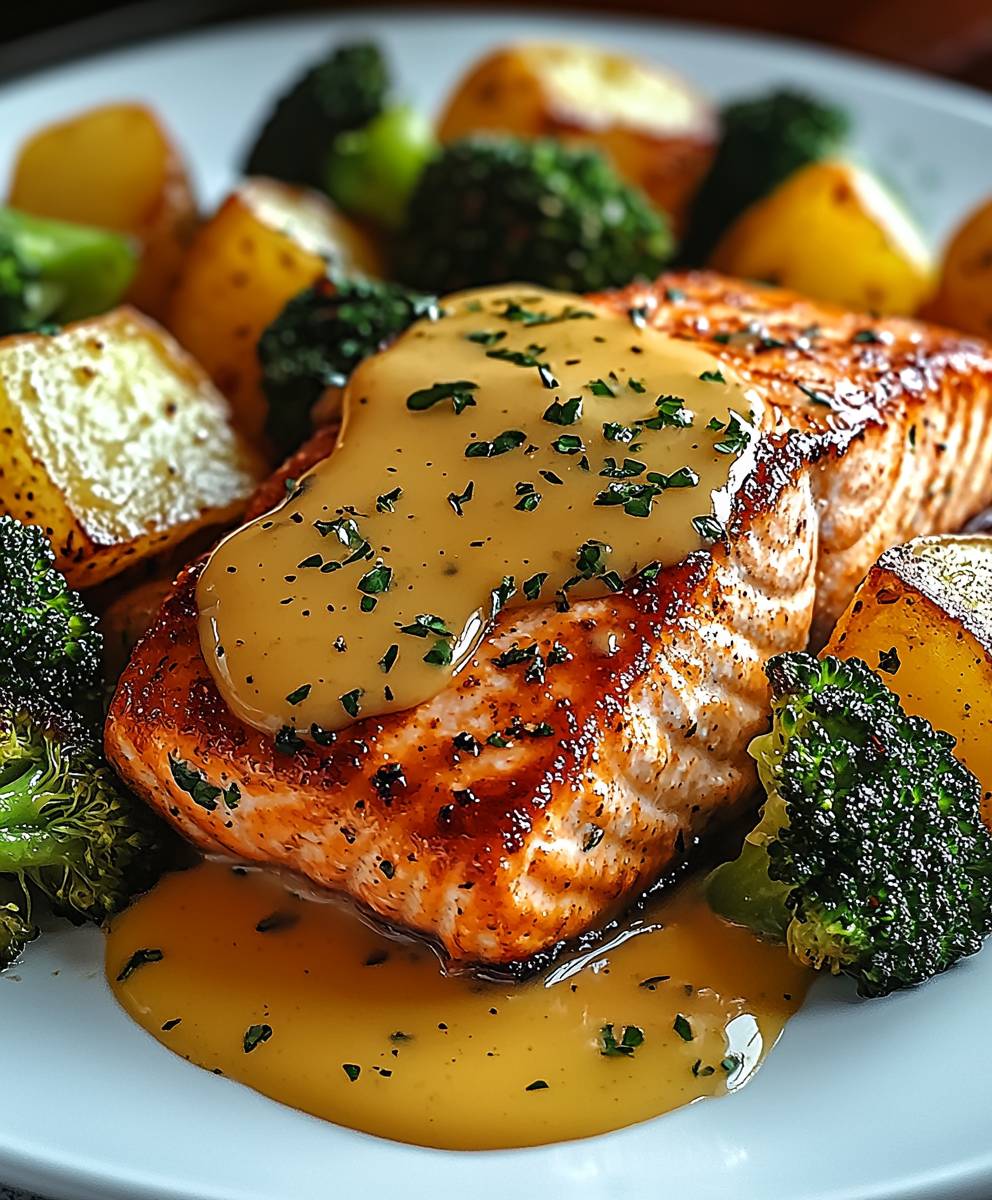 Zitronenbutterlachs Kartoffeln Brokkoli