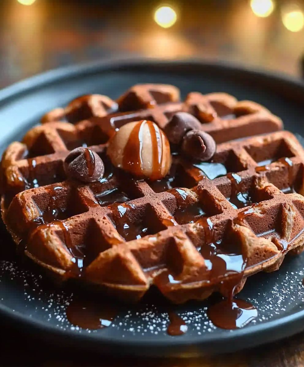 Schokoladen Karamell Waffeln