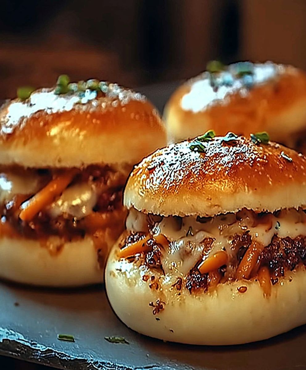 Gebackene Brötchen mit Gemüse Käse