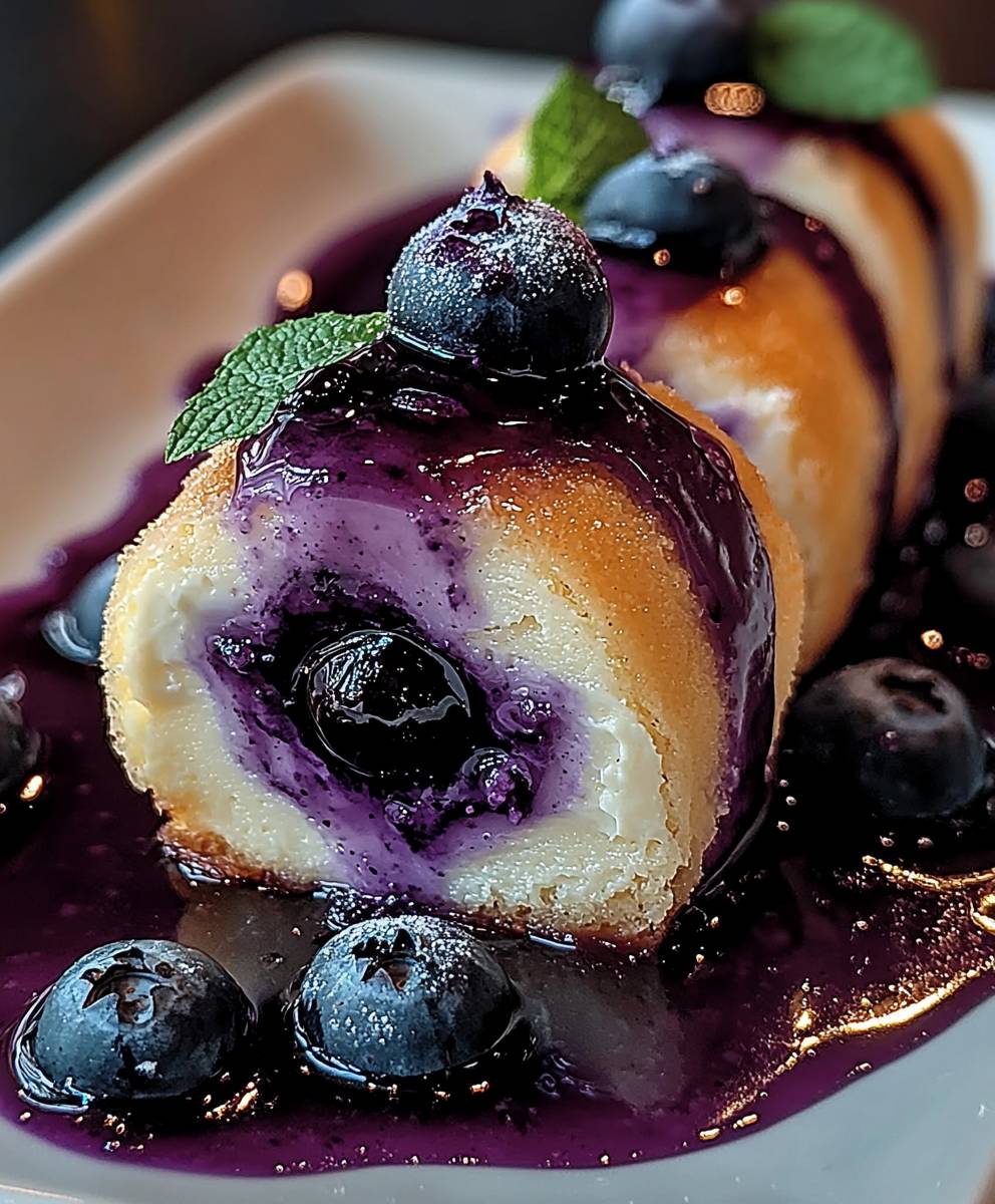 Blaubeer Käsekuchen Rollen