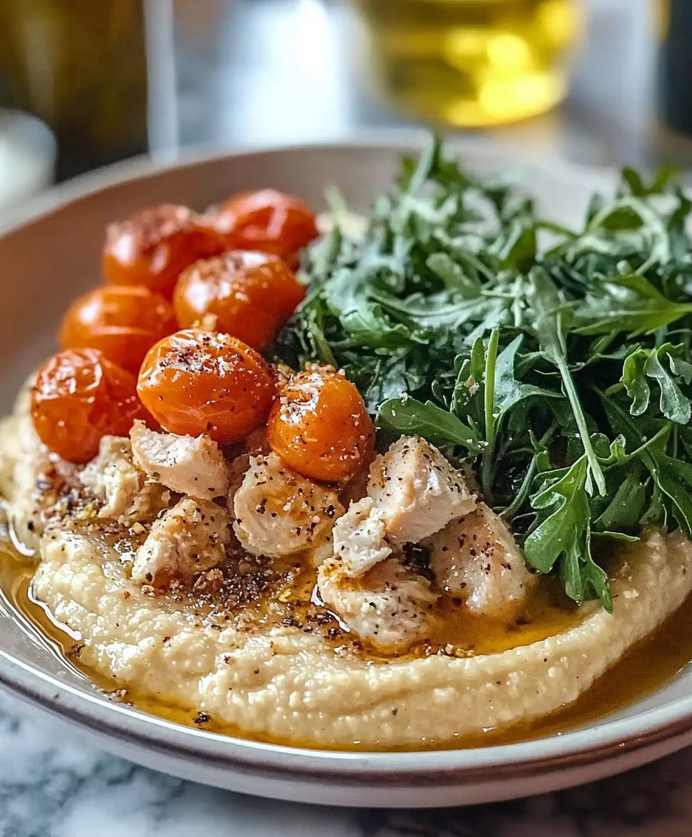 Weisse Bohnenpüree mit Hähnchen