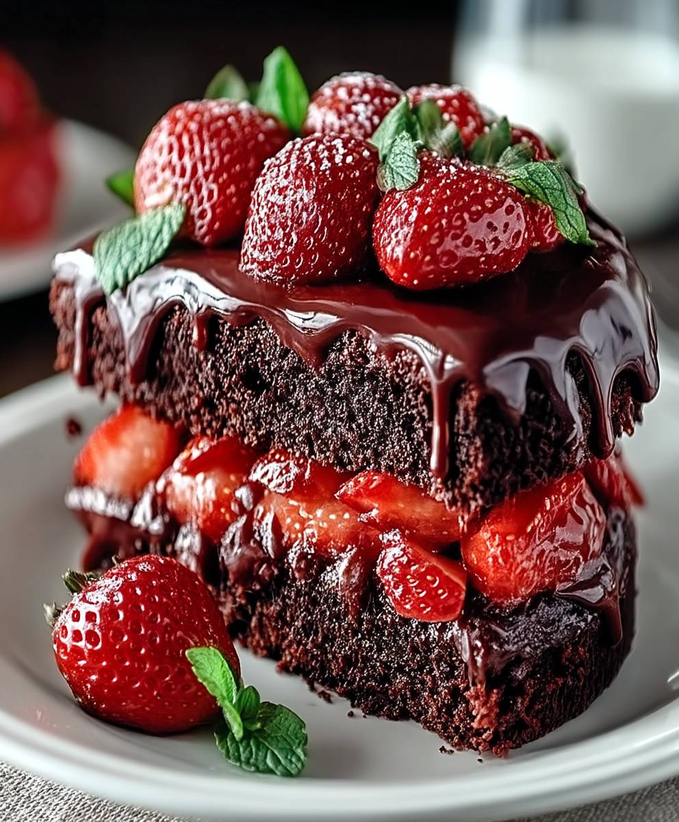 Schokoladen Erdbeer Kuchen