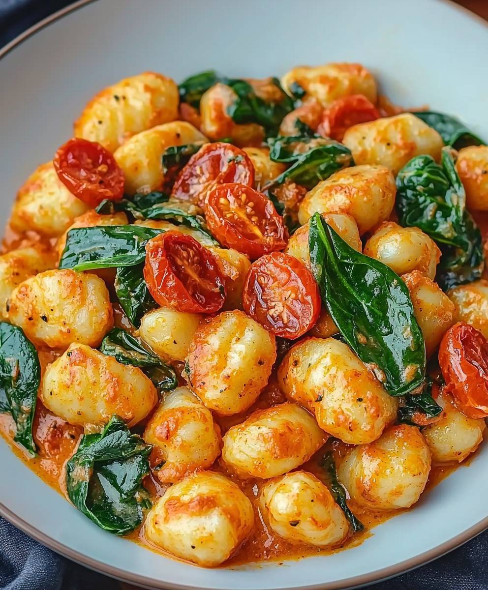 Gnocchi Pfanne Tomate Spinat