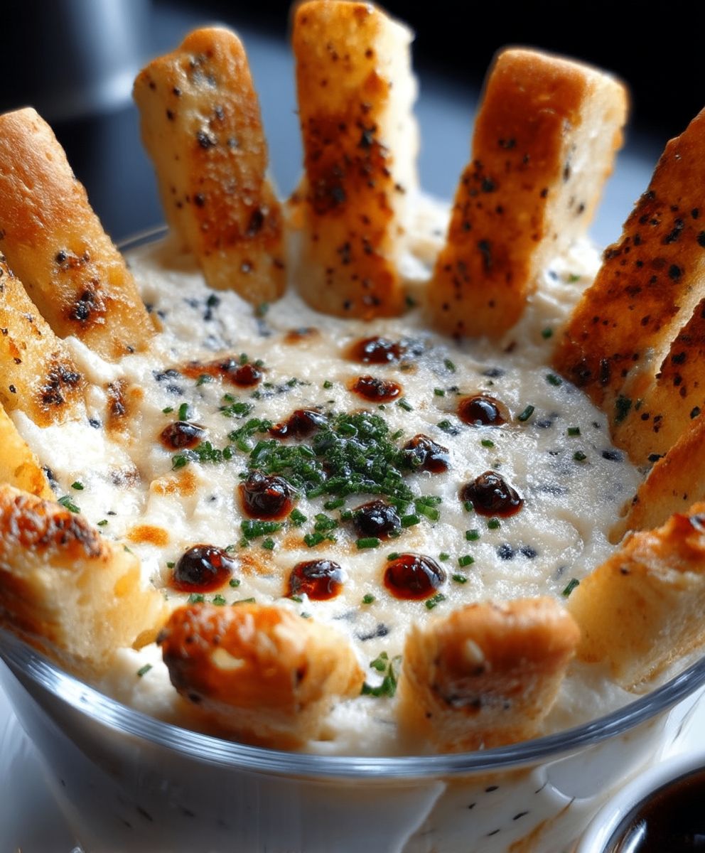 Weißes Pizza Dip Focaccia