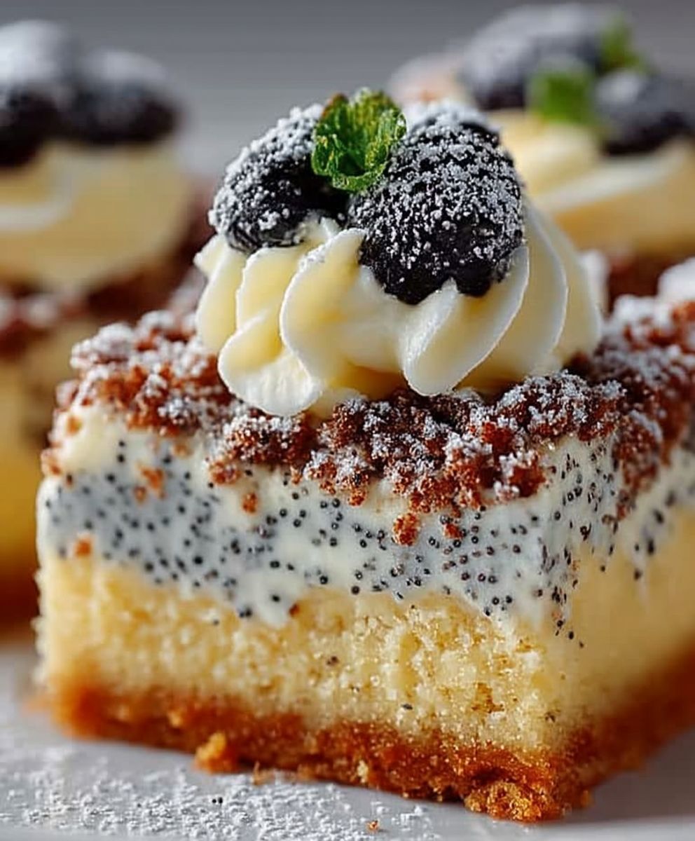 Mohn Streuselkuchen Quark Creme