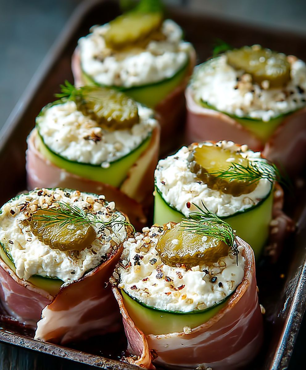 Frischkäse Gurken Roll Ups