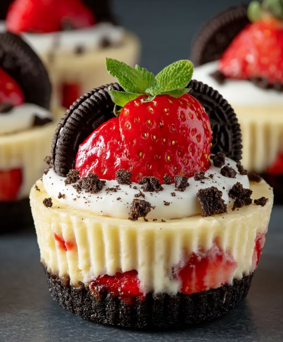 Mini Cheesecakes Erdbeeren Oreo