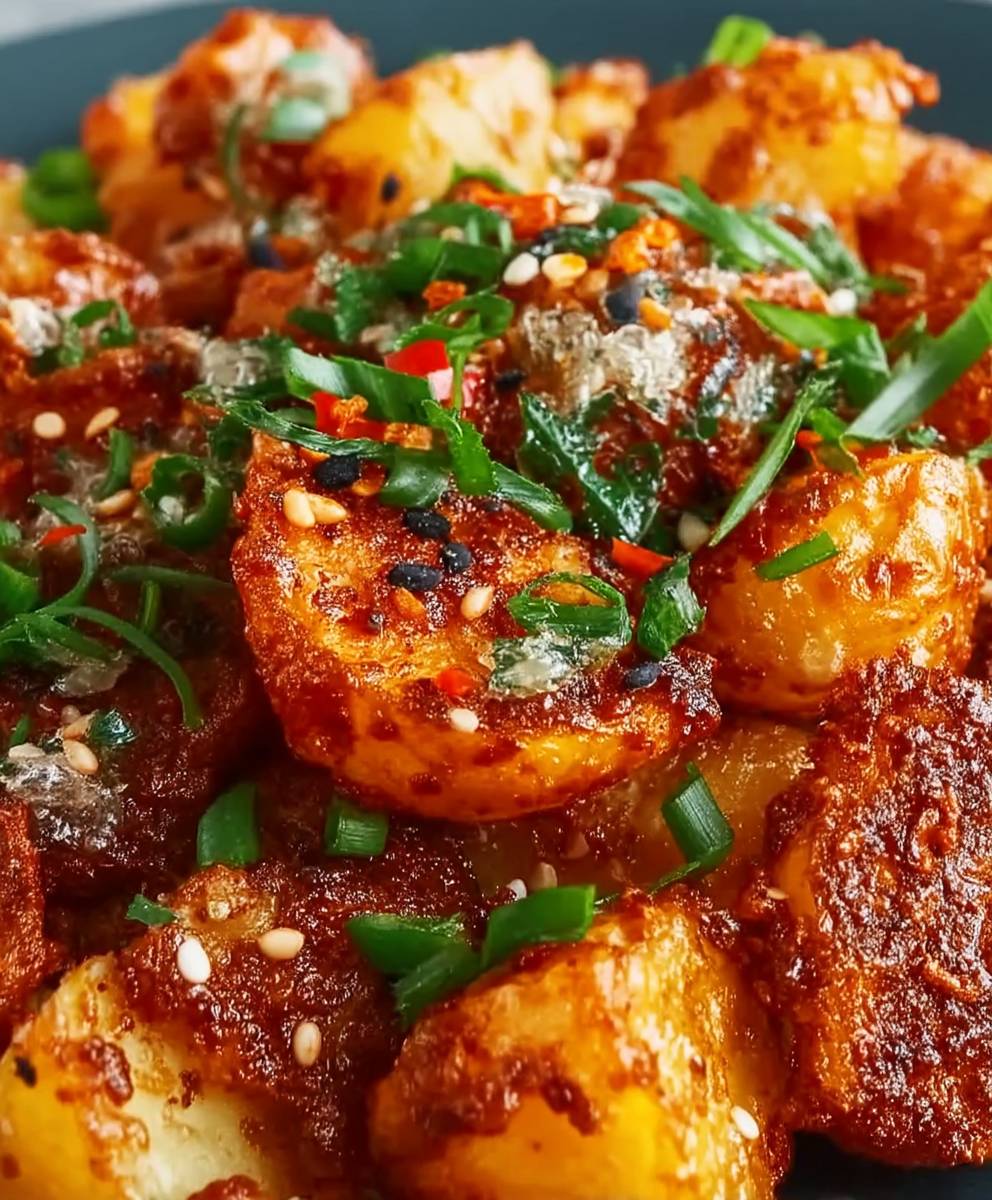 Gochujang Kartoffelsalat knusprig
