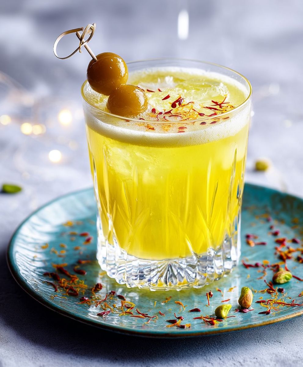 Honig Zitrone Safran Cocktail