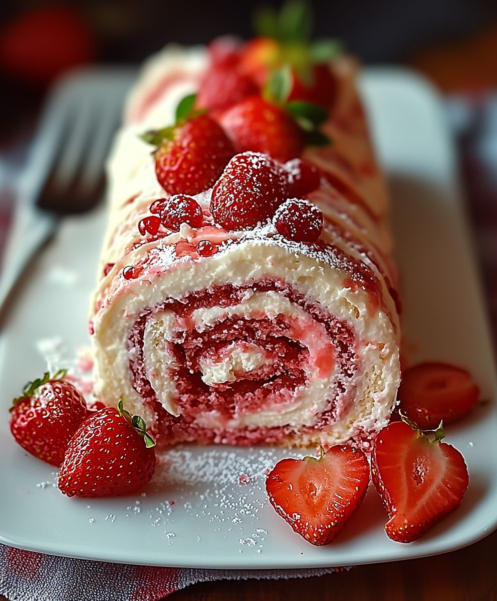 Erdbeer Geburtstag Kuchenrolle
