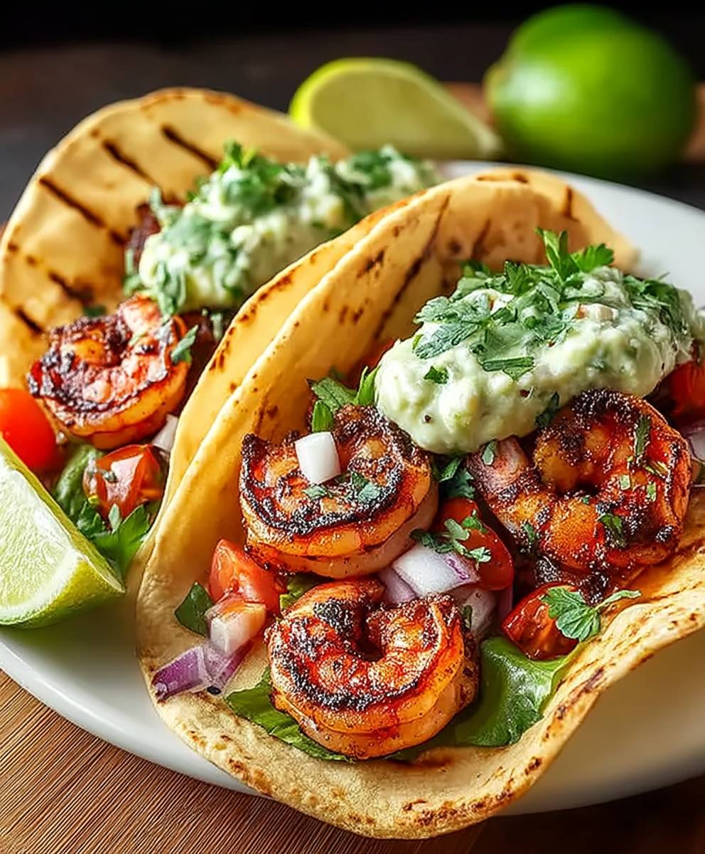 Scharfe Garnelen Tacos