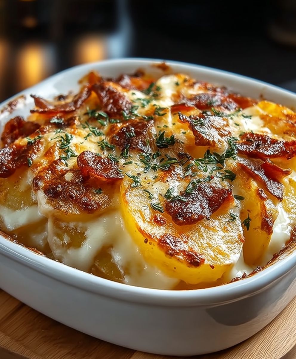 Kartoffelgratin mit Bratkartoffeln
