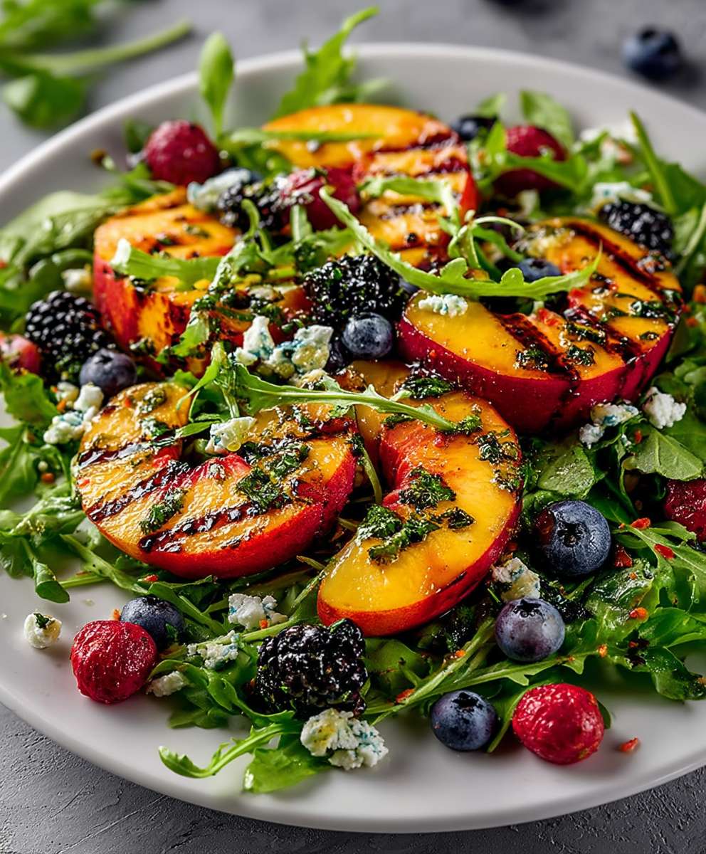 Gegrillter Pfirsich Salat