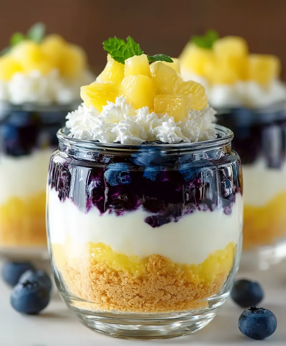 Zitronen Blaubeer Trifle
