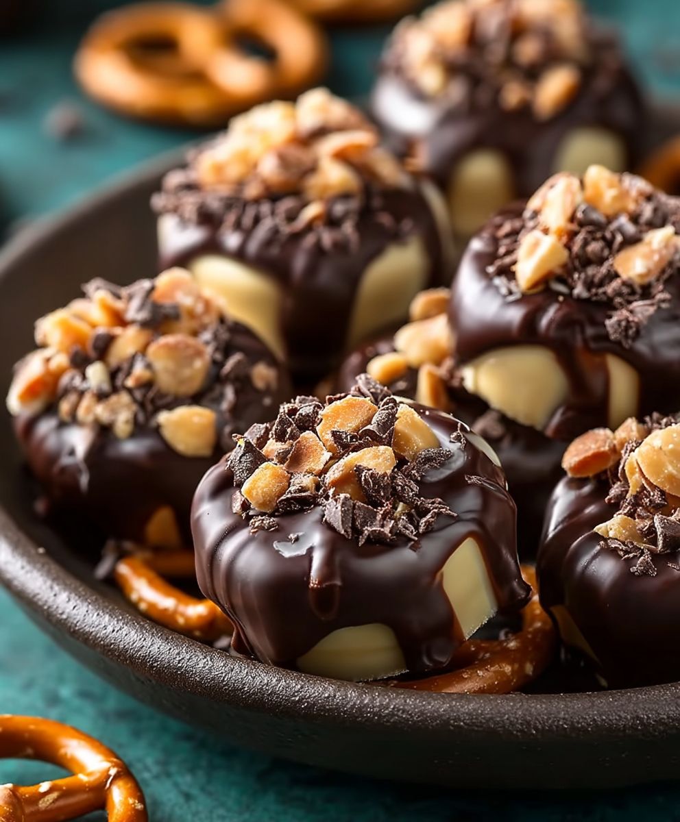Schoko Erdnussbutter Brezel Bonbons