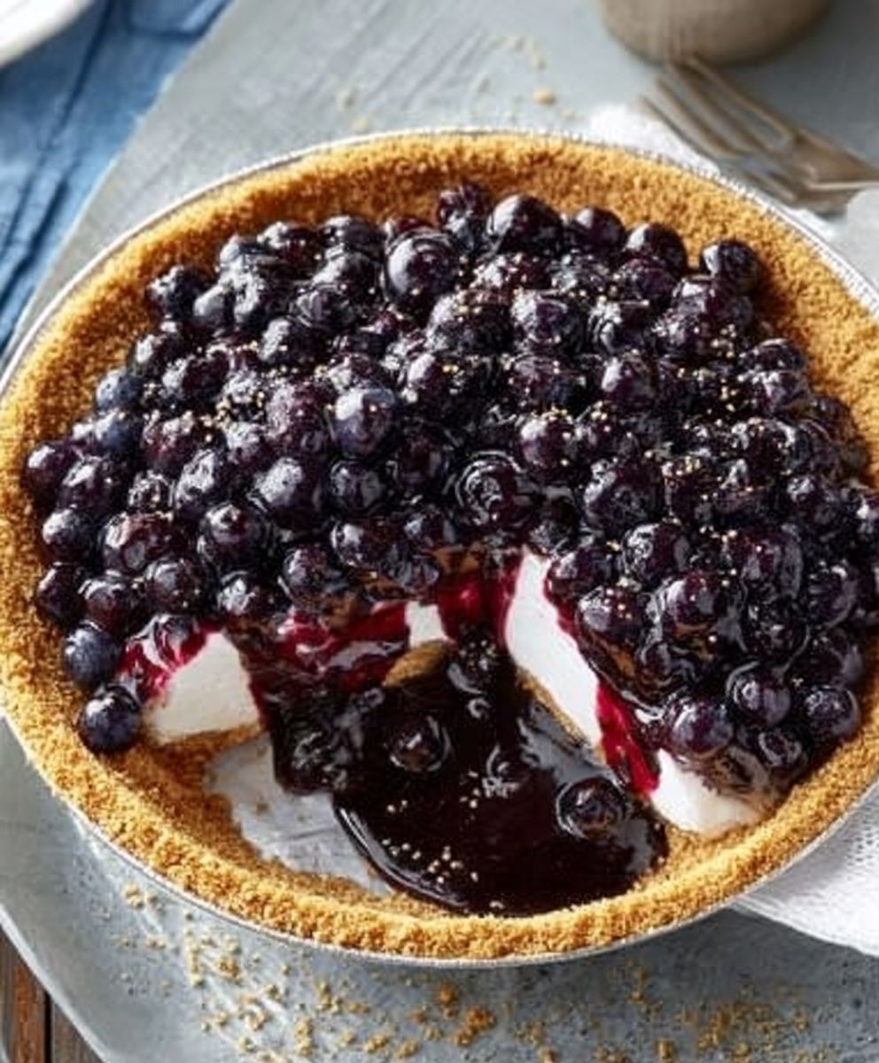 Blaubeerkuchen Graham Cracker Kruste