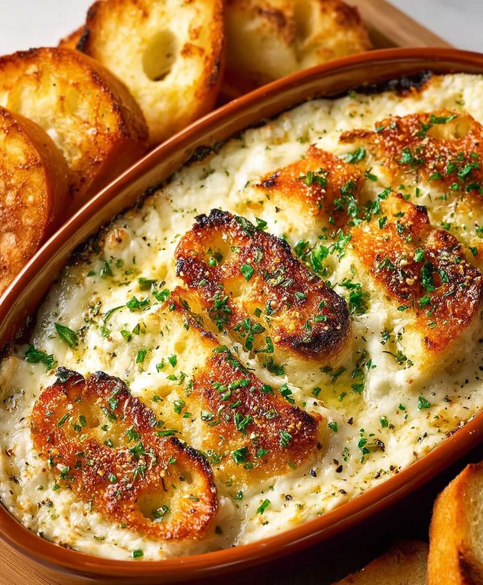 Knoblauchbrot Dip backen