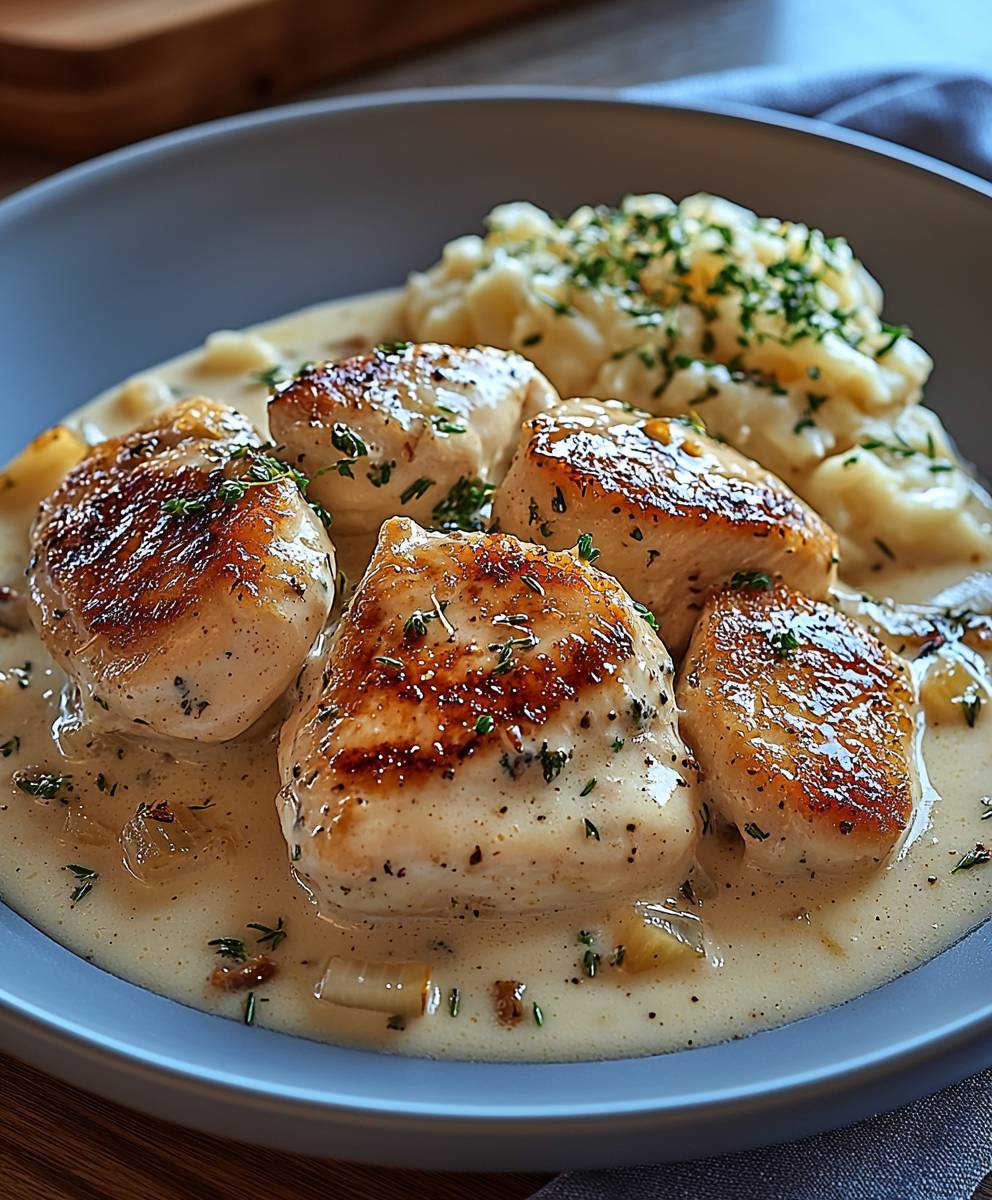 Zwiebelrahmhähnchen einfach zubereiten