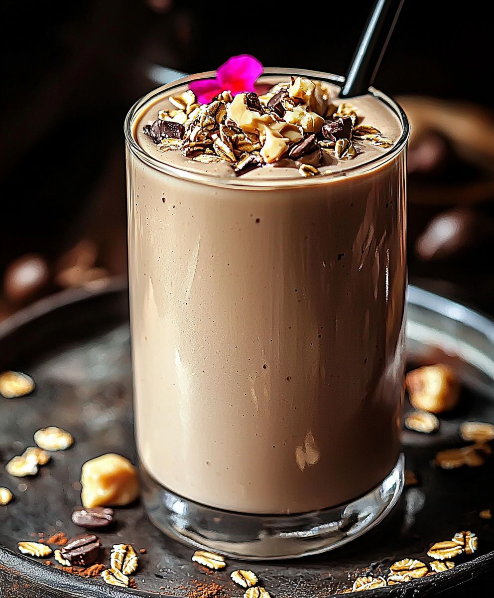 Erdnussbutter Haferflocken Latte Shake