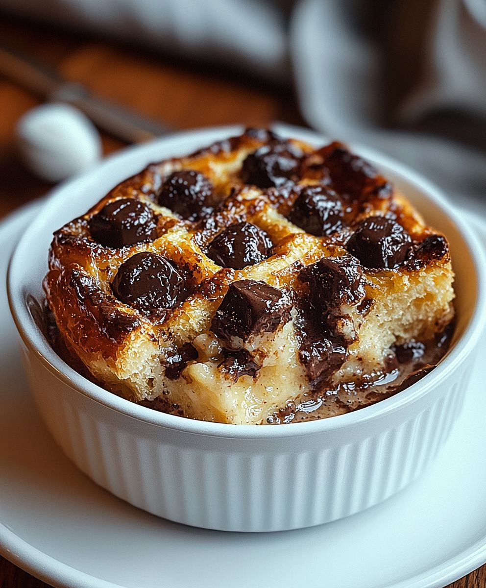 Schokoladen Croissant Brotpudding