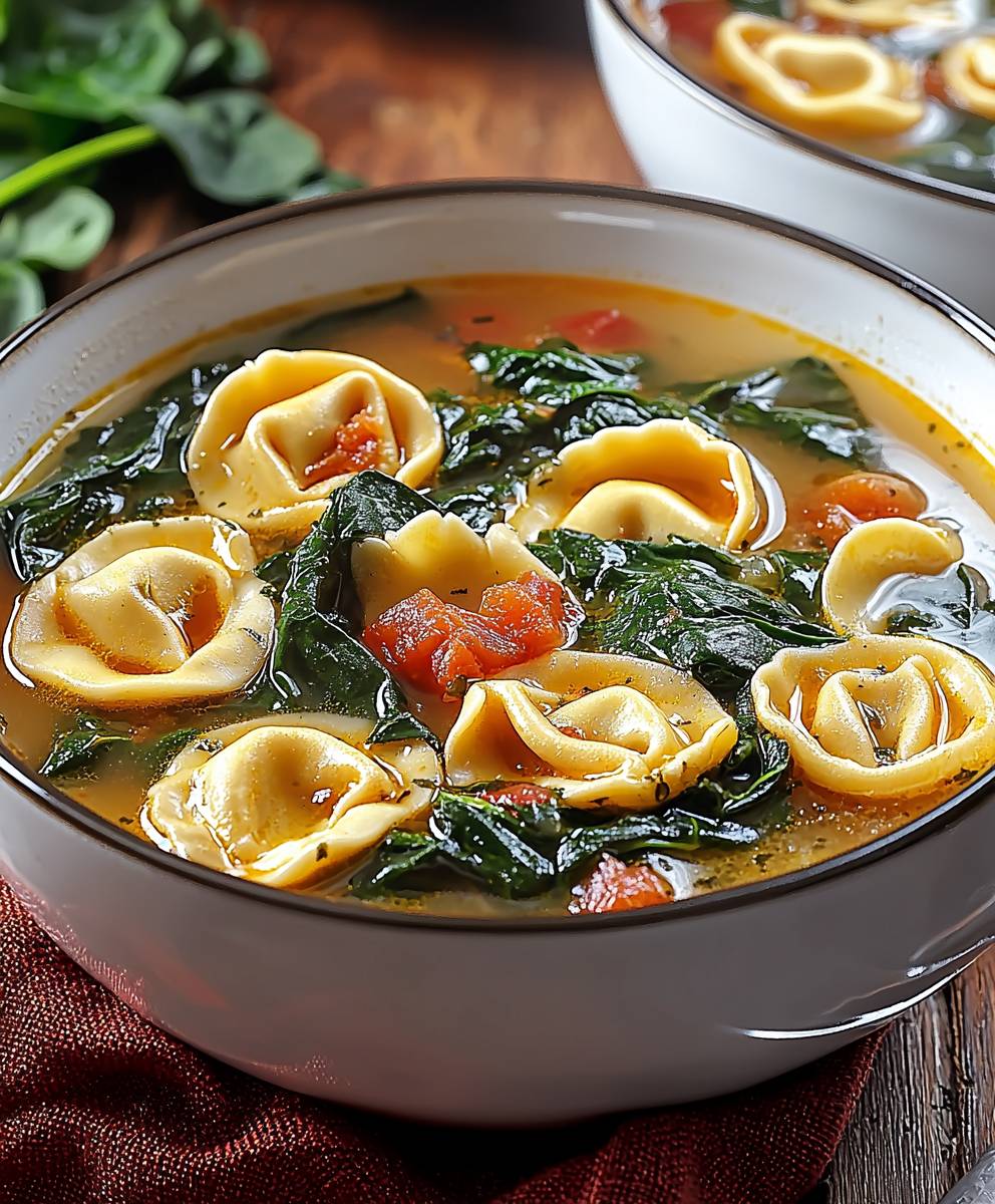 Tortellini Spinat Suppe
